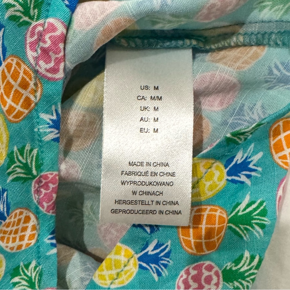 NWOT✨ Cynthia Rowley Multi Pineapple Hawaiian Style Pet Shirt, Medium *3/$15* - Picture 7 of 11